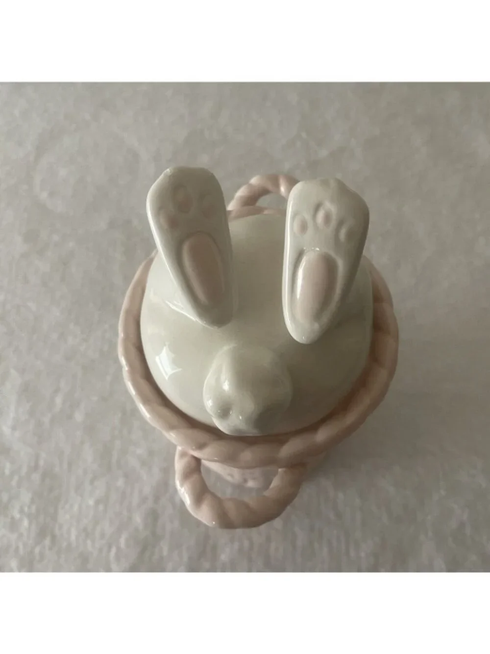 Rae Dunn Bunny Buns SPRING Basket Canister Bunny Tail Lid Magenta 2022 Easter